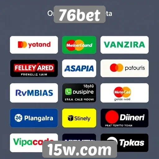 Variedade de métodos de pagamento no 76bet